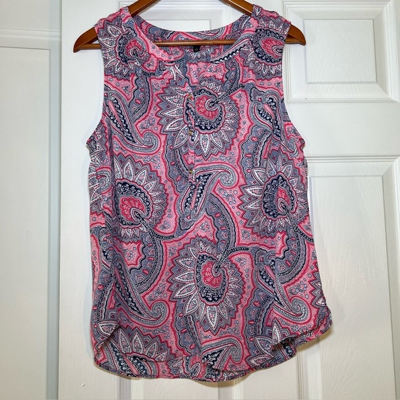 Talbots Sleeveless Sheer Tunic Blouse - Picture 1 of 6